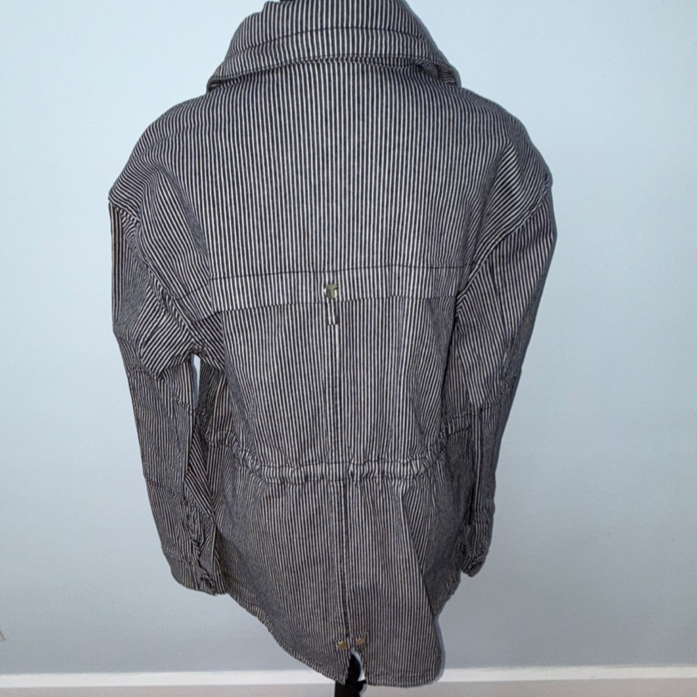 ATM Anthony Thomas Melillo Indigo White Stripe Field Jacket AW5880-MAQ Large NWT - Picture 6 of 16